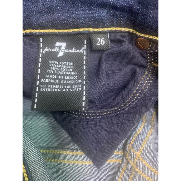 7FAMK sz 26 Seven For All Mankind Classic Dark Wash Stretch Bootcut 26X31 - Picture 9 of 10